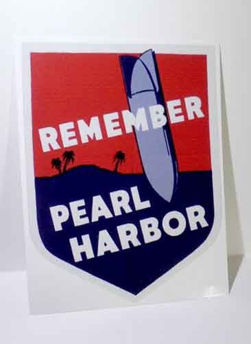 Remember Pearl Harbor Hawaii, Vintage Style WWII Travel Decal, Vinyl Sticker Remember Pearl Harbor Hawaii, Vintage Style WWII Travel Decal, Vinyl Sticker