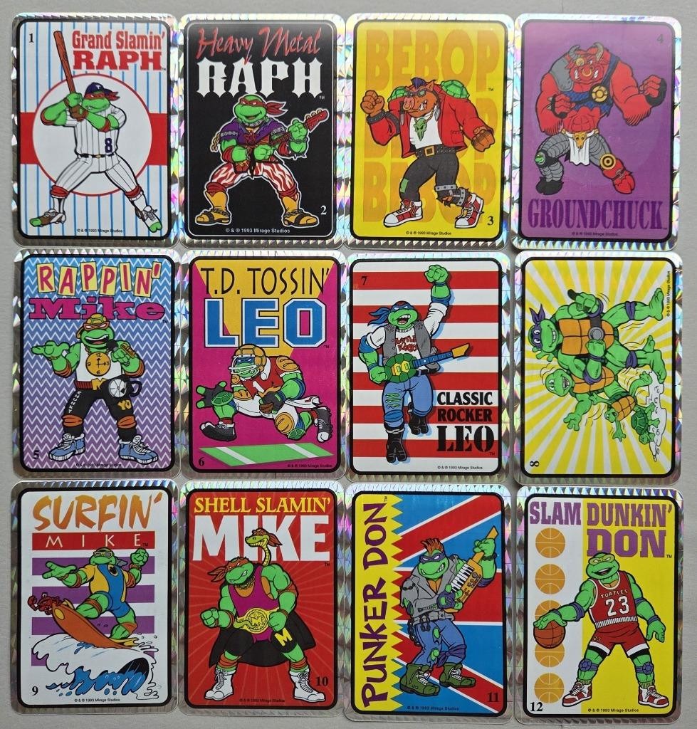 12 Rare VTG Prismatic 1993 TMNT Vending Machine Stickers, Collectible NOS, HTF