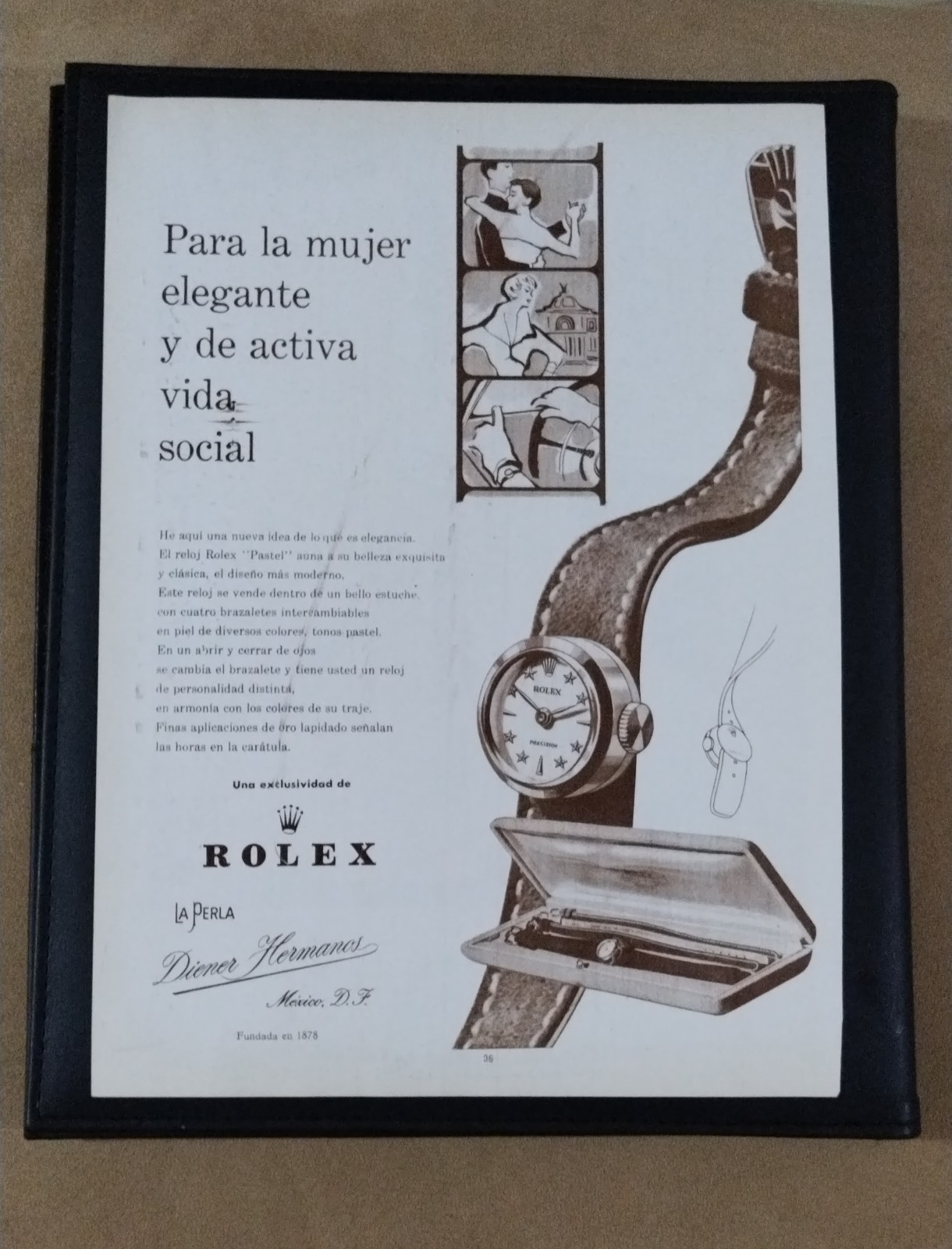 Vintage 1954 Rolex Pastel Ladies Watch Ad - Interchangeable Pastel Straps La Per Vintage 1954 Rolex Pastel Ladies Watch Ad - Interchangeable Pastel Straps La Per