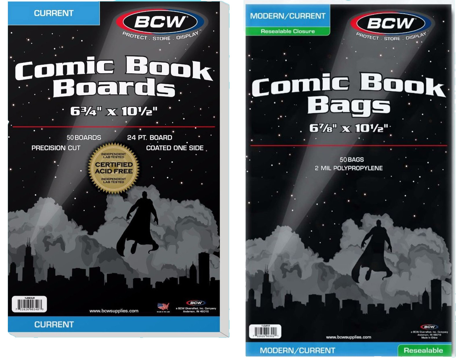 50 BCW Current Comic Book Resealable Bags and Backing Boards Clear Modern 50 BCW Current Comic Book Resealable Bags and Backing Boards Clear Modern