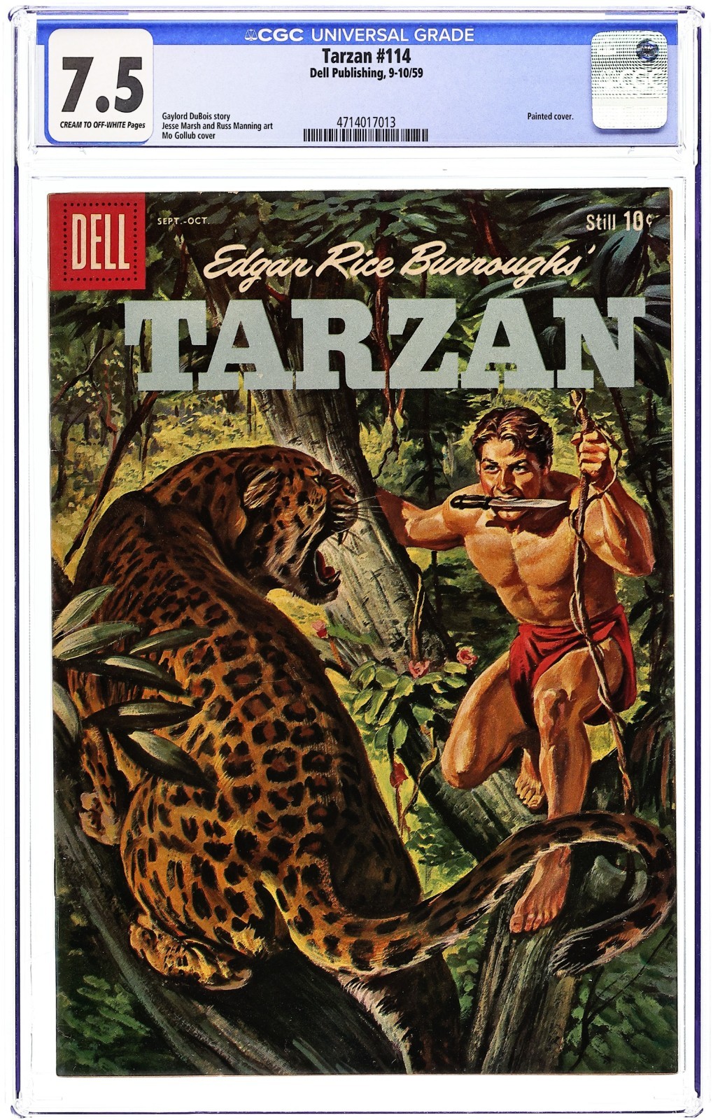 Tarzan #114 Painted Cover - 1959 - CGC 7.5 - Mo Gollub