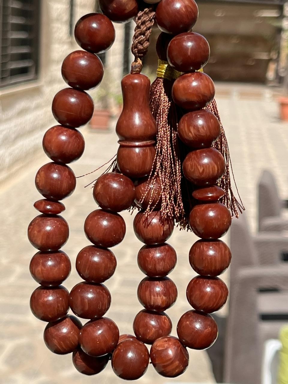 Antique Germany Cherry Amber 33 سبحة مسكي الماني انتيك جلاكسي خراطة باكستاني