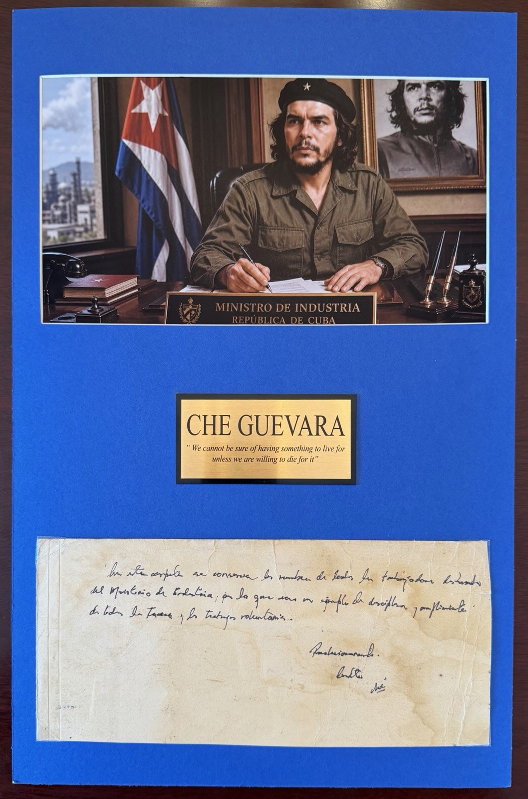 Authentic Ernesto “Che” Guevara Handwritten Paragraph & Autograph Authentic Ernesto “Che” Guevara Handwritten Paragraph & Autograph
