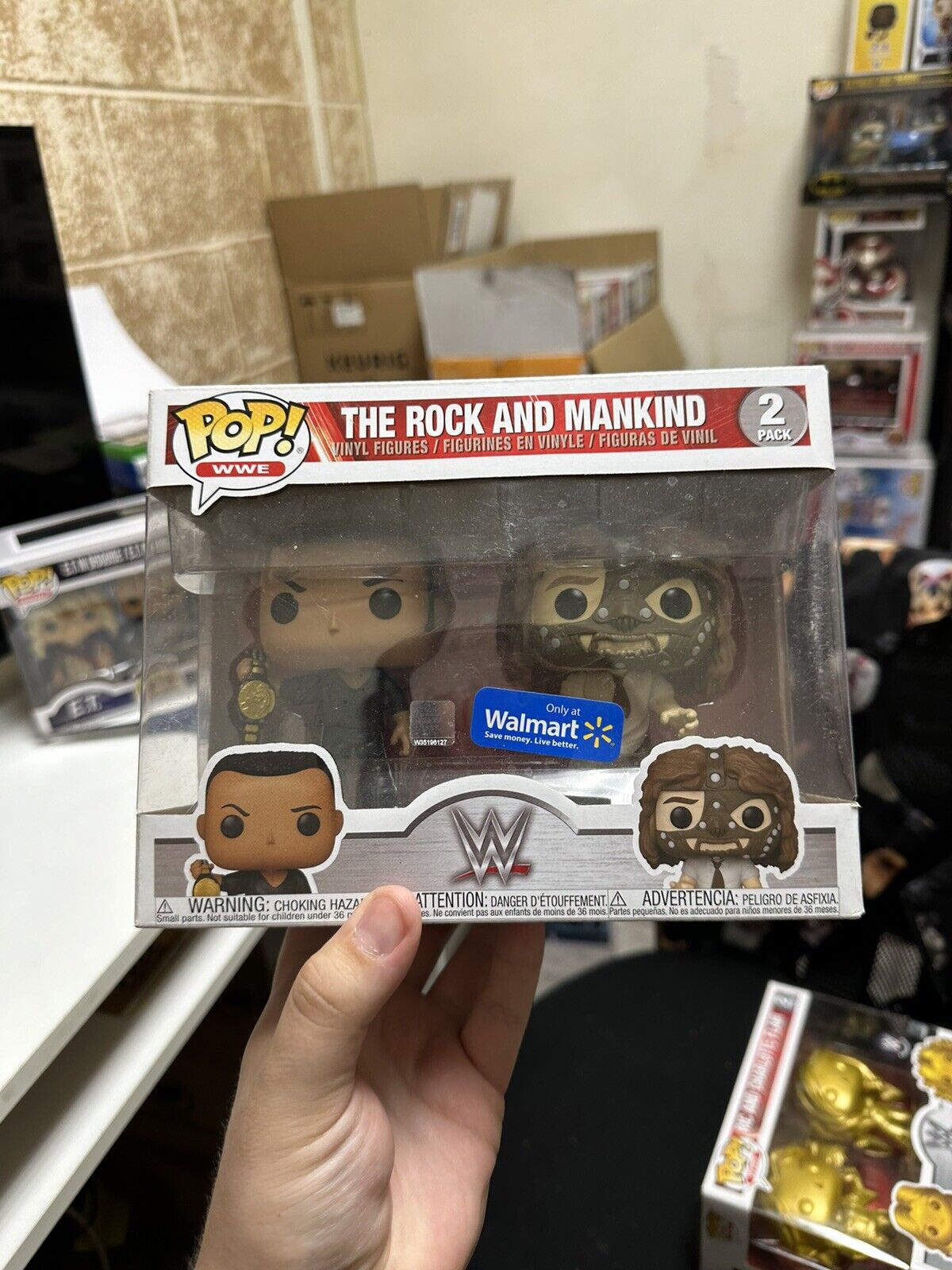 Funko Pop Vinyl Figure WWE - The Rock & Mankind 2 Pack - Walmart Exclusive