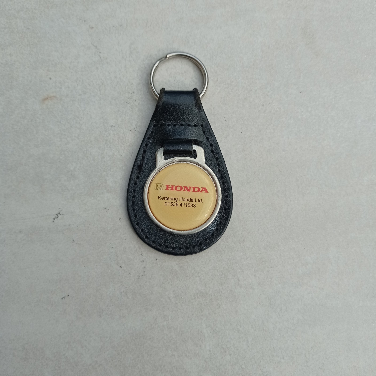 Vintage Leather Keyring Fob Honda Kettering Car Dealership Promo Retro UK Vintage Leather Keyring Fob Honda Kettering Car Dealership Promo Retro UK