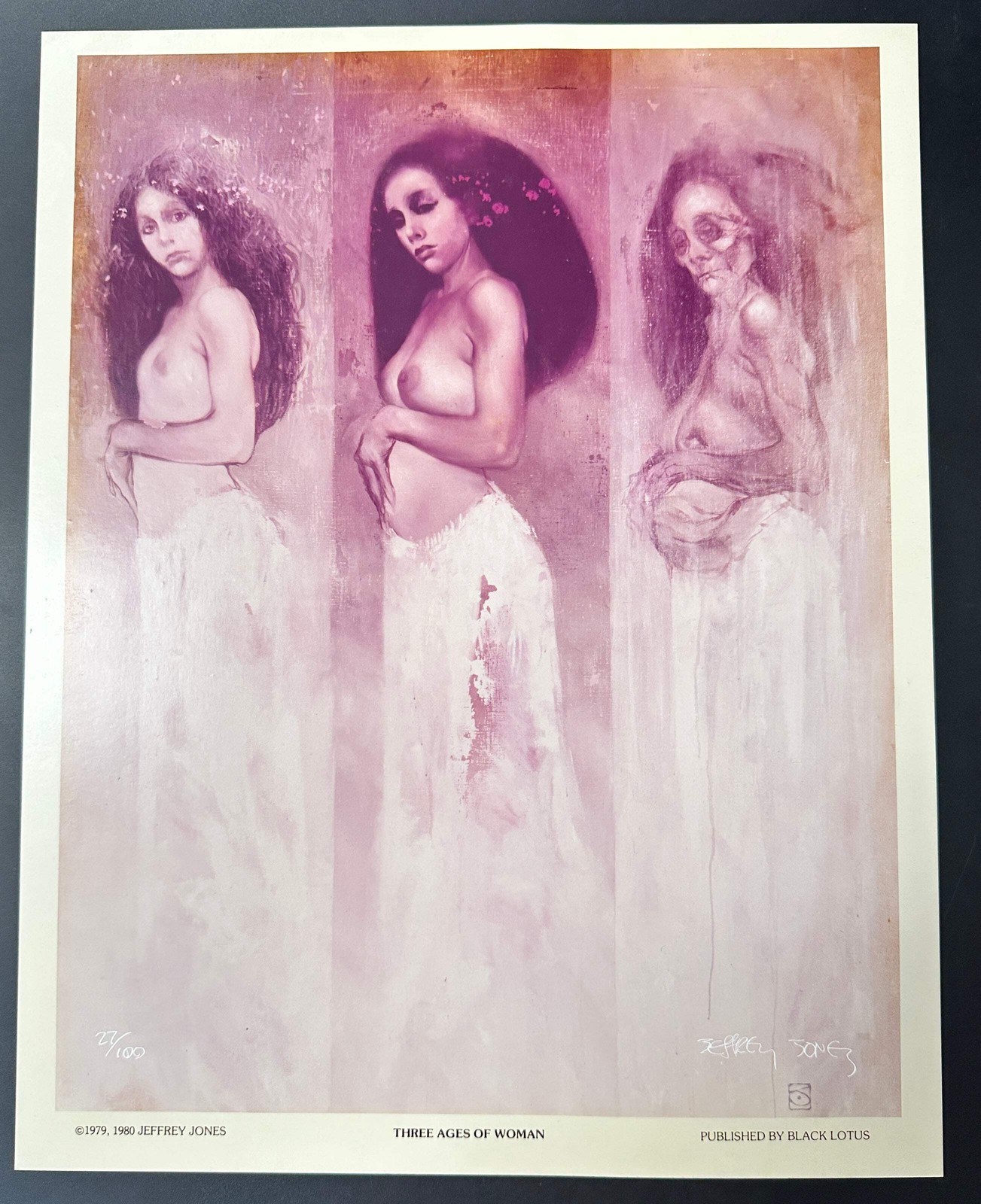 Jeffrey Catherine Jones Signed Three Ages of Woman Print #27/100 Black Lotus