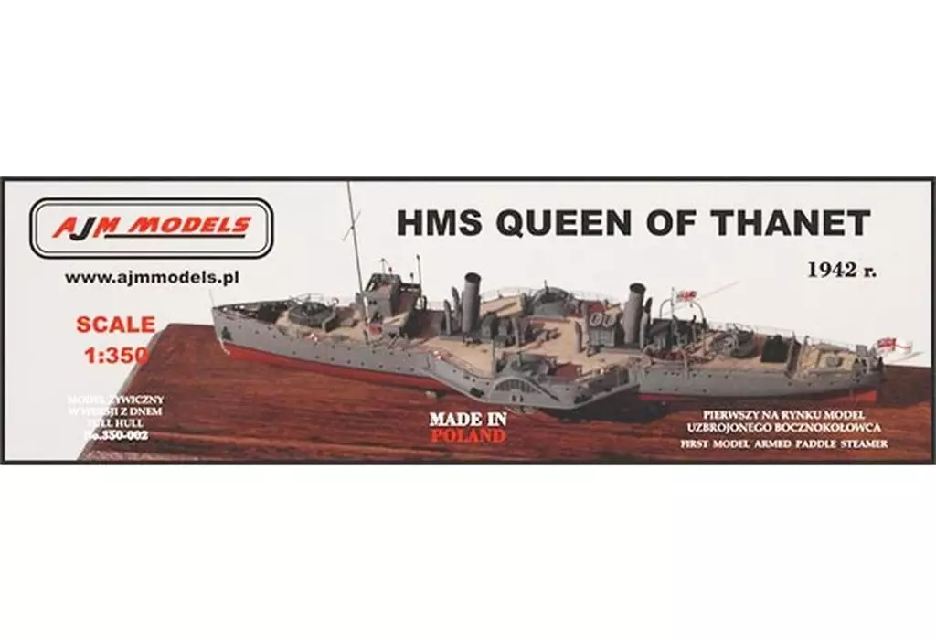 1/350 Scale HMS Queen of Thanet 1942 British Paddle Minesweeper Resin Kit