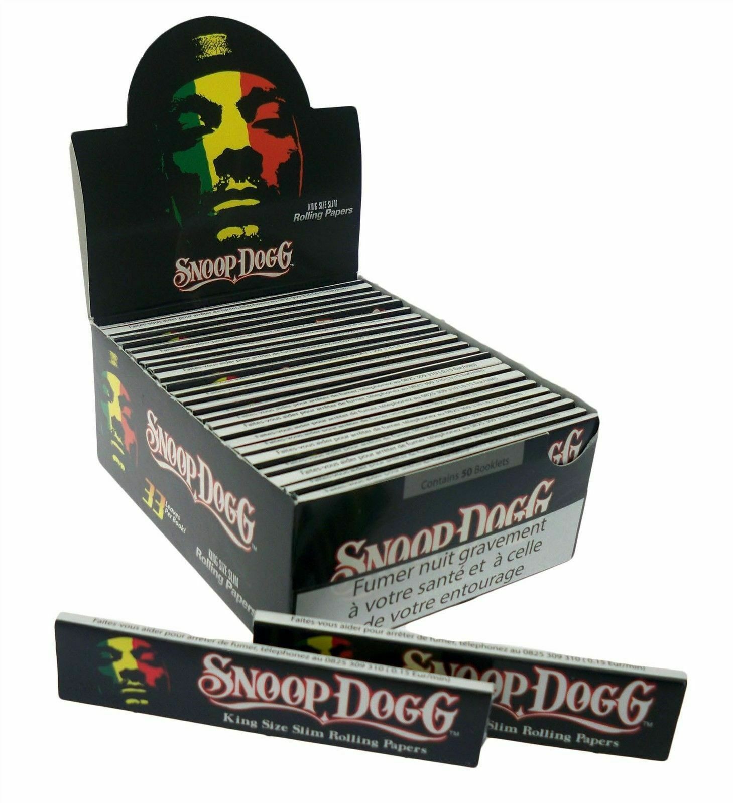 Snoop Dogg King Size Slim  - 5- Packs - Natural Gum Rolling Paper Extra Long