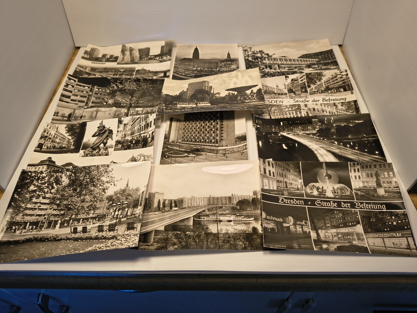 Vintage Lot of 12 Postcards Dresden, Germany circa 1960s - 70s Black & White