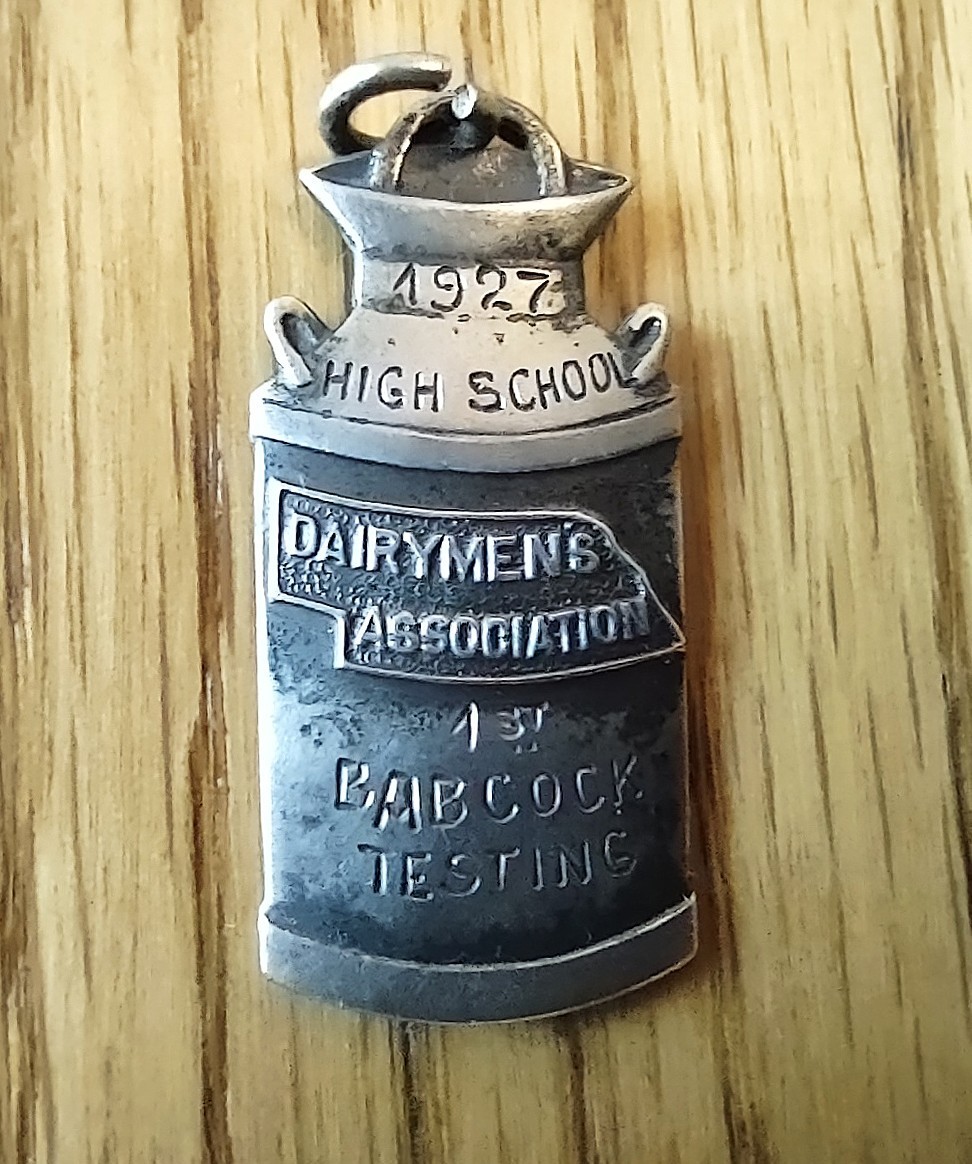 Antique 1927 High School Agricultural Award Medal, lst Place, "Babcock Testing" 