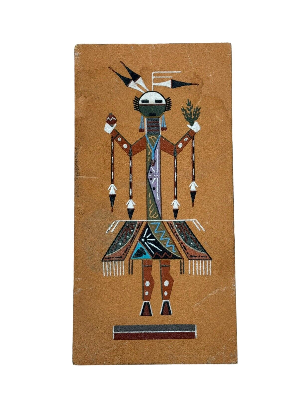 Original Artwork Navajo Tribe Natural Sand Painting Signed by Artist