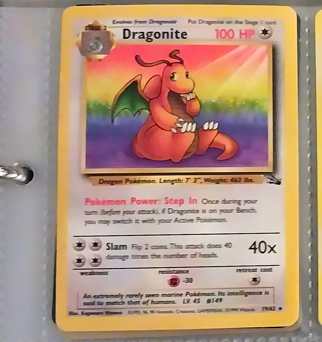 Pokémon 1999 Fossil Dragonite Holo #4/62 English Wizards of the Coast Pokémon 1999 Fossil Dragonite Holo #4/62 English Wizards of the Coast