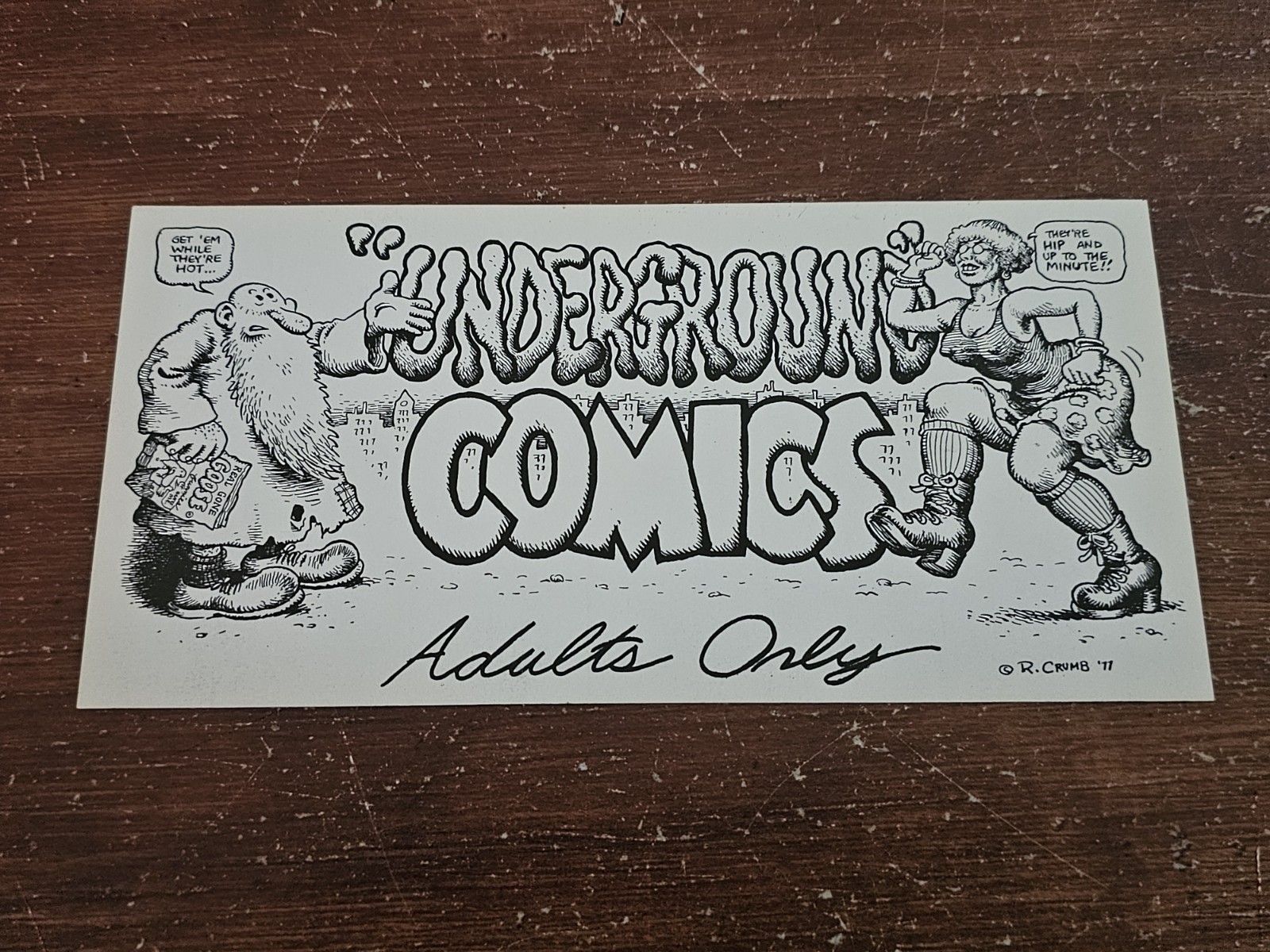 1977 Underground Comix Bumper Sticker RARE Robert Crumb R. RARE Comic 1977 Underground Comix Bumper Sticker RARE Robert Crumb R. RARE Comic