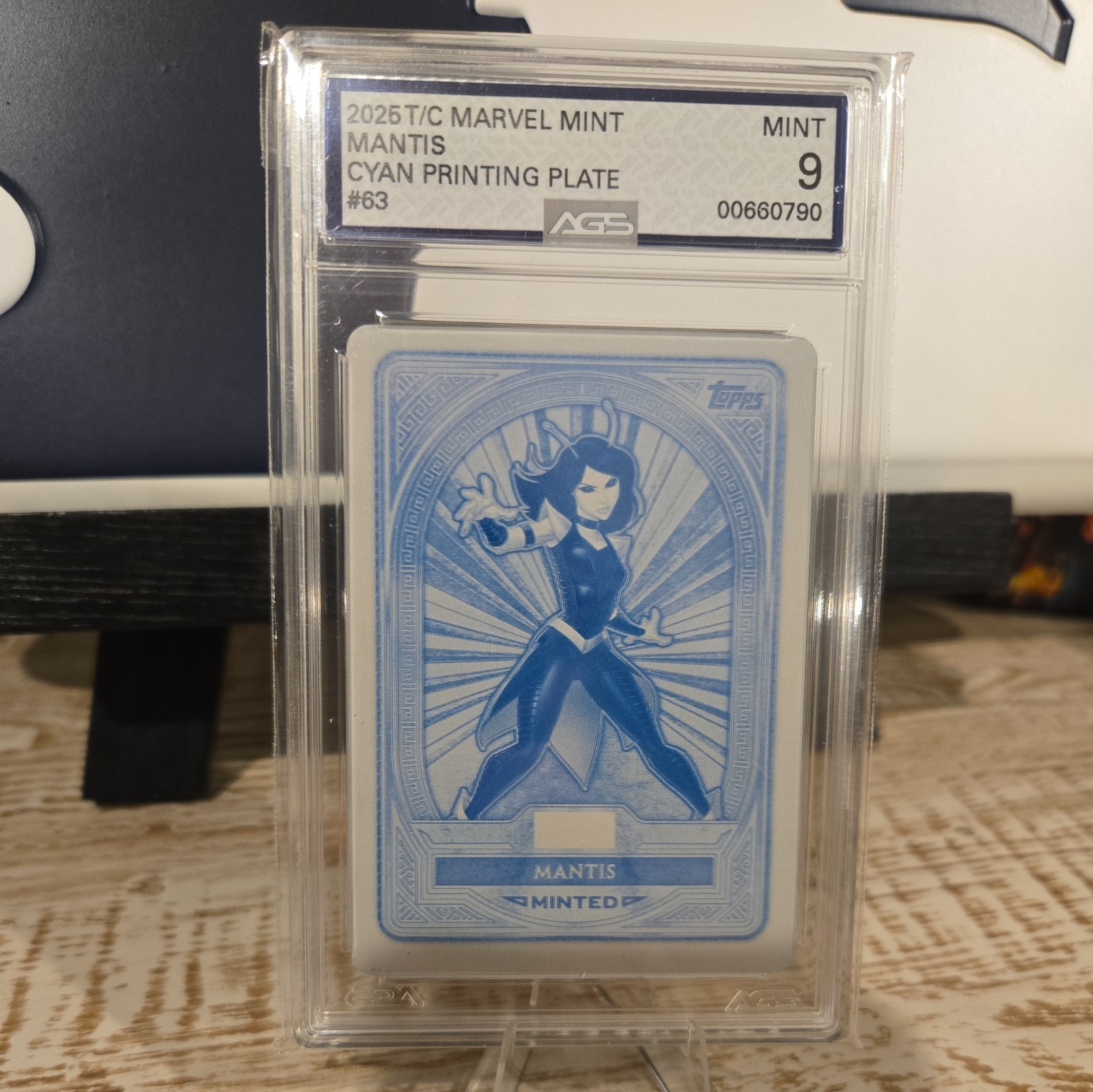 Topps 2025 Marvel Mint MANTIS 1/1 Cyan Printing Plate #49 AGS 9 Topps 2025 Marvel Mint MANTIS 1/1 Cyan Printing Plate #49 AGS 9