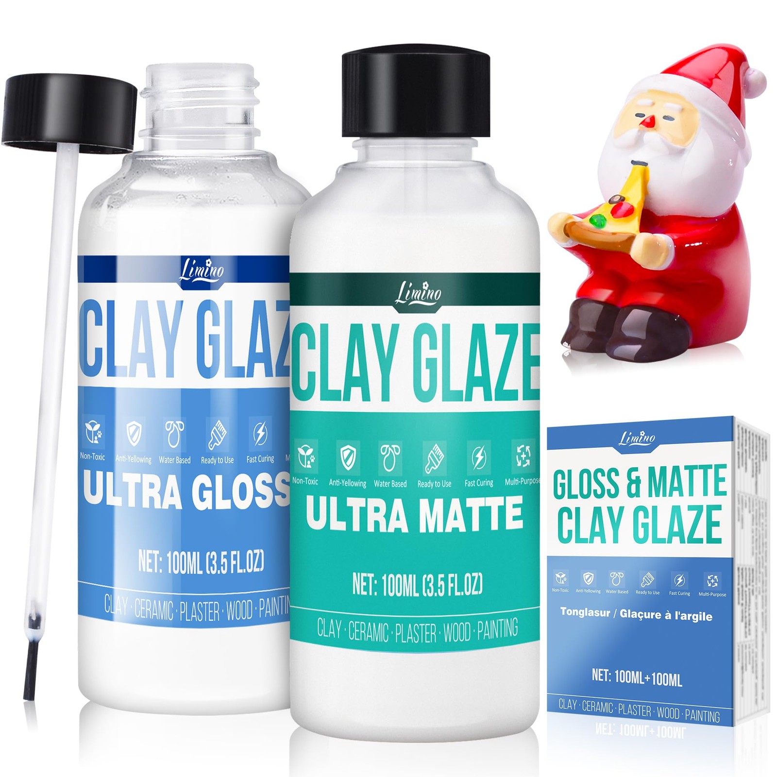 Air Dry Clay Glaze - Upgraded Polymer Glaze, 2 x 100ml Ultra Transparent Air Dry Clay Glaze - Upgraded Polymer Glaze, 2 x 100ml Ultra Transparent