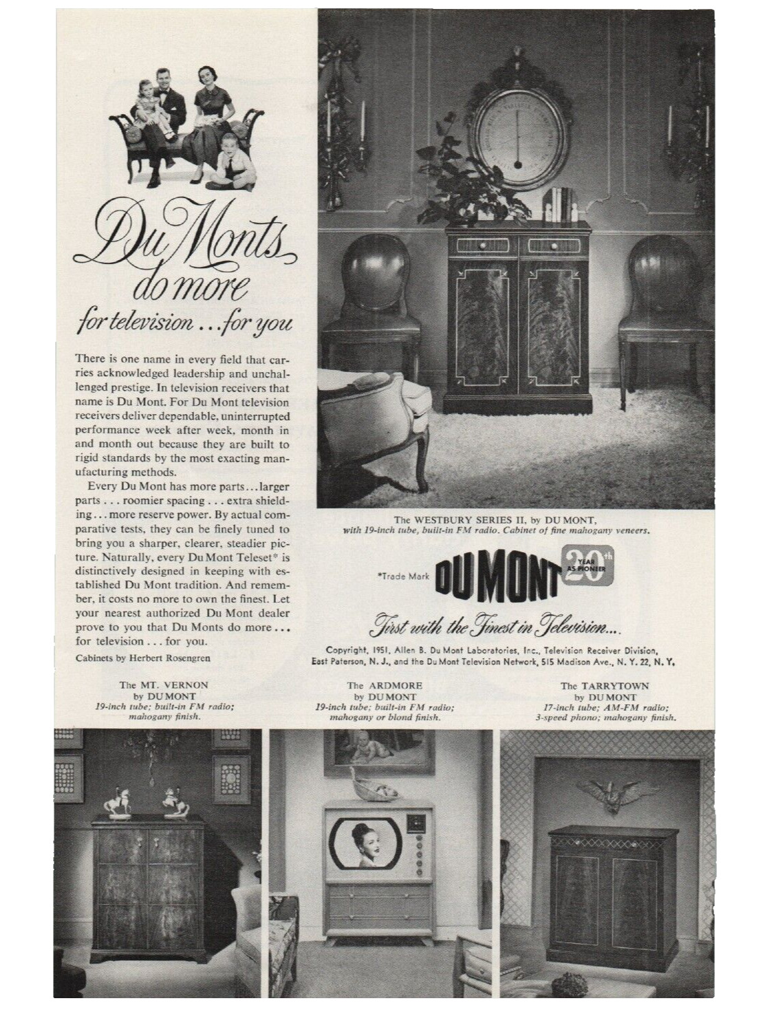 Vintage Du Mont TV Magazine Print Ad 1951 20th Year As A Pioneer New York City Vintage Du Mont TV Magazine Print Ad 1951 20th Year As A Pioneer New York City