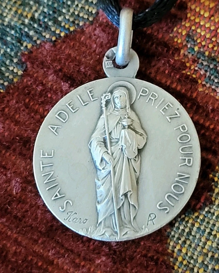 St. Adele Sterling Vintage & New Medal Catholic France Karo Penin Patron Of Arts St. Adele Sterling Vintage & New Medal Catholic France Karo Penin Patron Of Arts