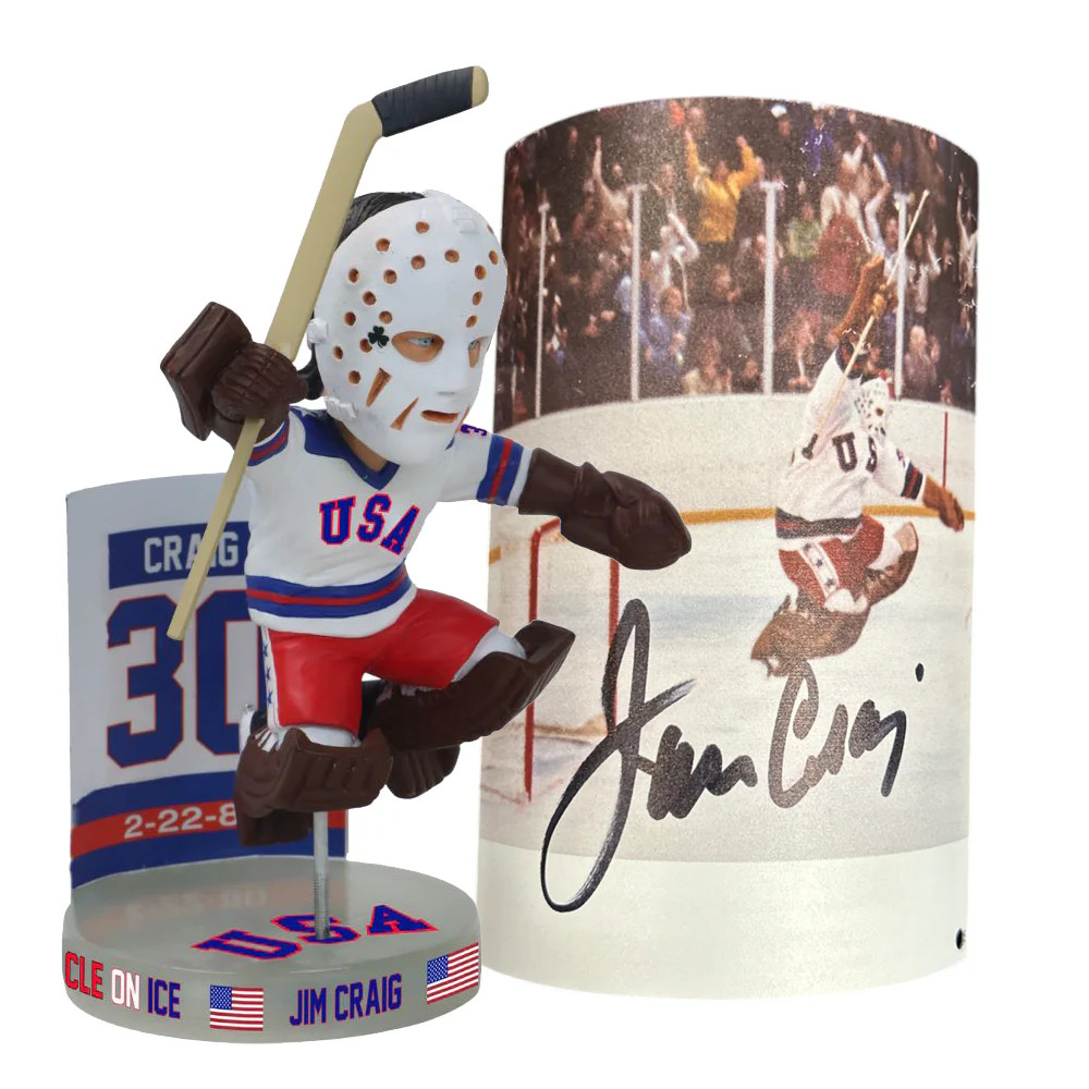 Jim Craig Signed 1980 Lake Placid Miracle on Ice 6” Bobblehead L. E. of 144 Jim Craig Signed 1980 Lake Placid Miracle on Ice 6” Bobblehead L. E. of 144