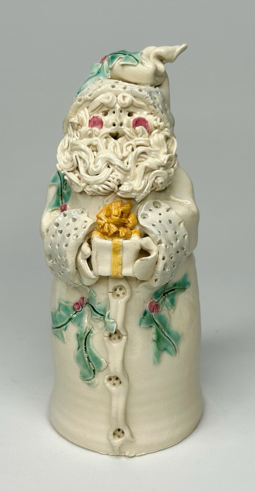 Art Pottery St Nicholas Santa Figure Spaghetti Hair Detailed Christmas Signed Art Pottery St Nicholas Santa Figure Spaghetti Hair Detailed Christmas Signed