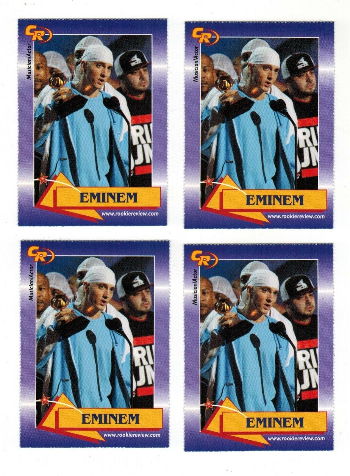 (4)x Eminem Music Actor Celebrity Review 2003 Trading Card Lot