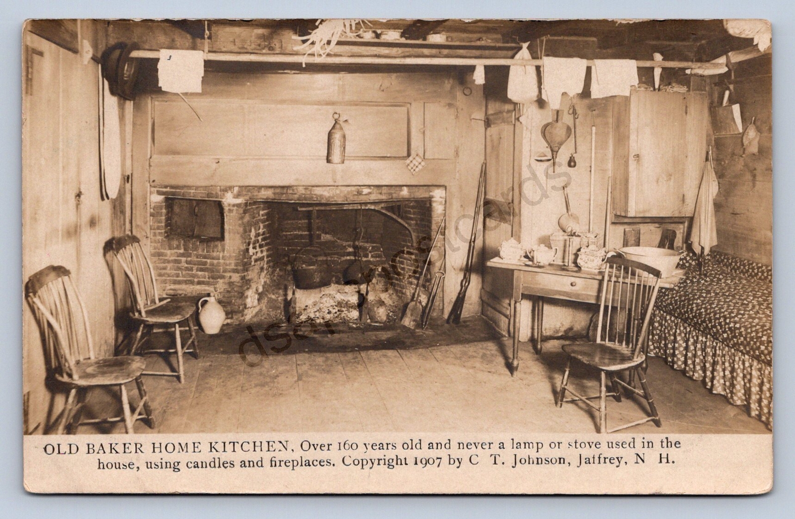 K1/ Jaffrey New Hampshire RPPC Postcard c1910s Baker Home Kitchen 535 K1/ Jaffrey New Hampshire RPPC Postcard c1910s Baker Home Kitchen 535