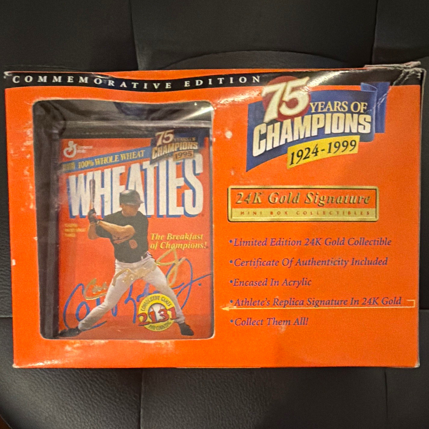 Wheaties 75 Years of Champions 1924-1999 Mini Box 24K Gold Signature