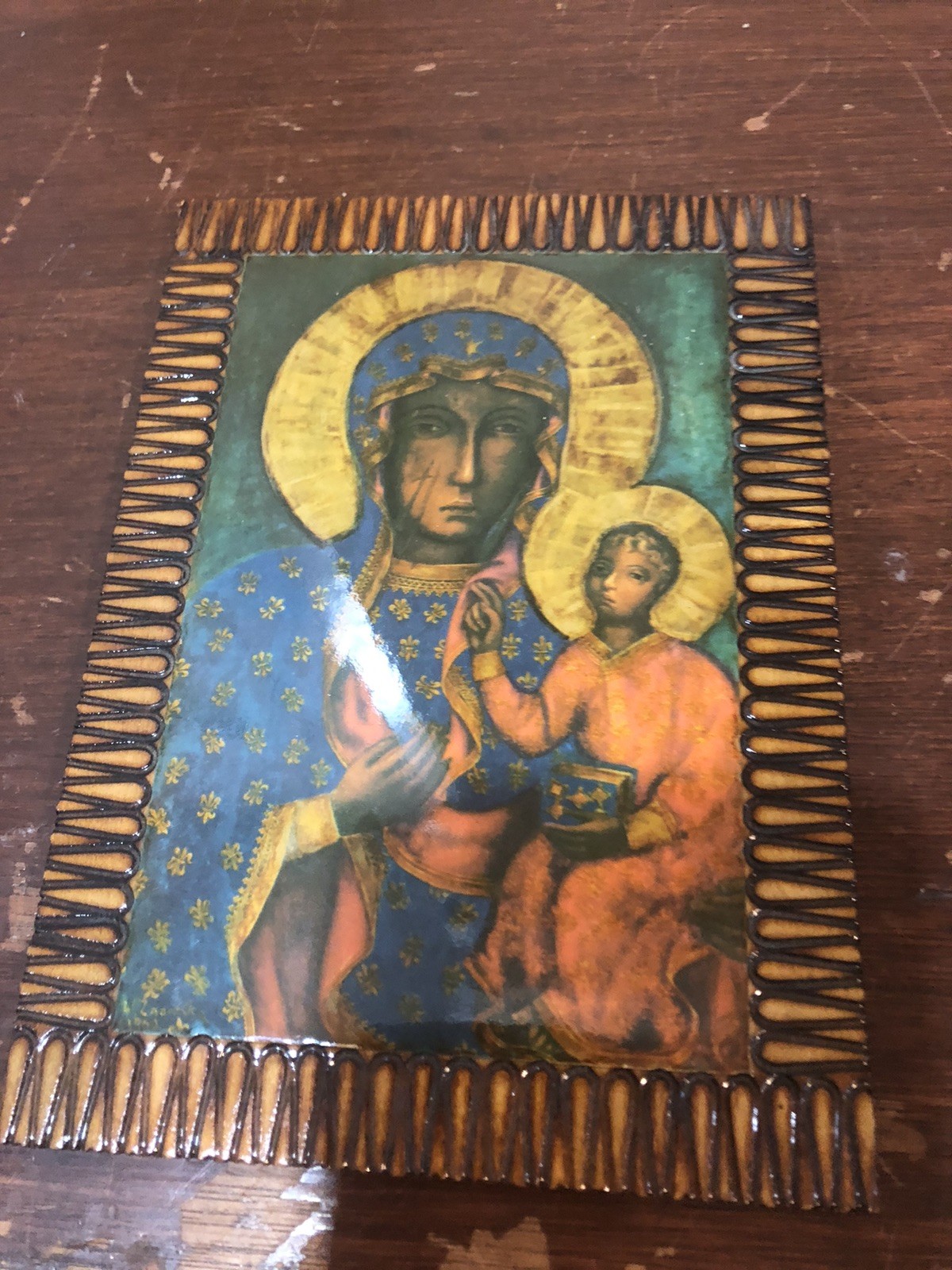 Vintage Our Lady of Czestochowa Black Madonna 7”