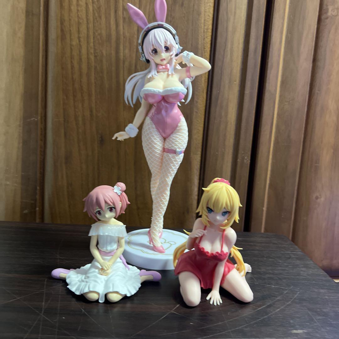 Anime Mixed set Figure lot set 3 Super Sonico Puella Magi Madoka Magica Bunny  