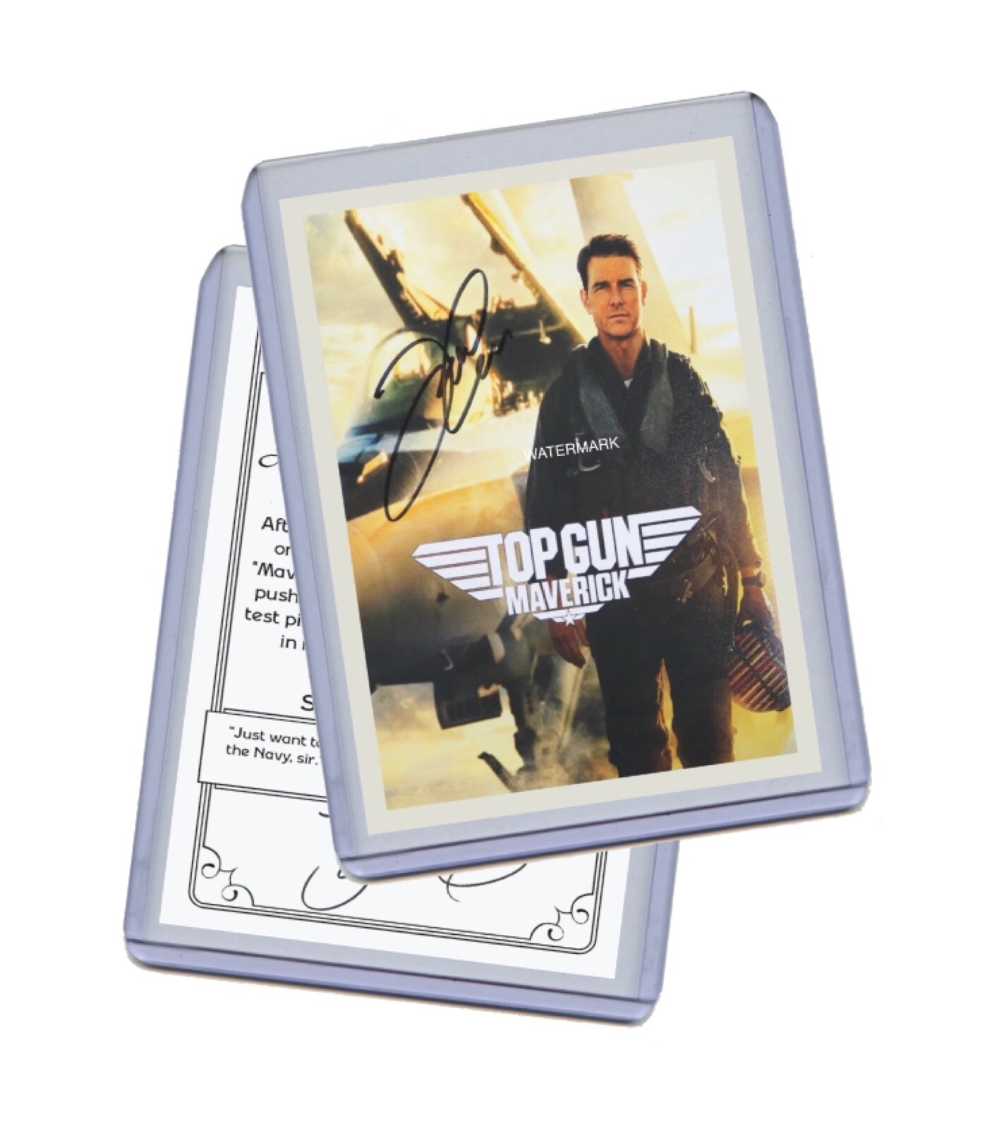 Tom Cruise Maverick Card Custom Top Gun Movie Signed Tom Cruise Maverick Card Custom Top Gun Movie Signed