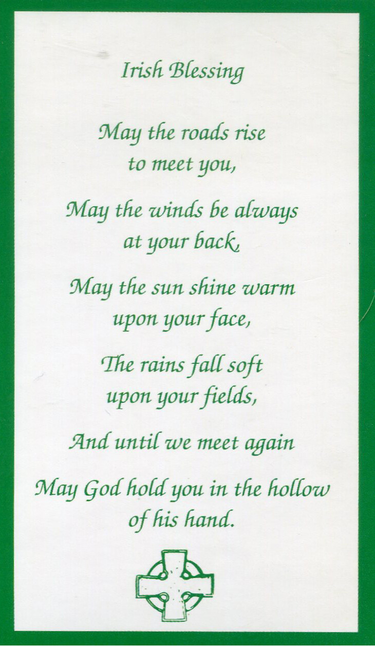Irish Blessing N - Laminated Holy Cards 25 CARDS
