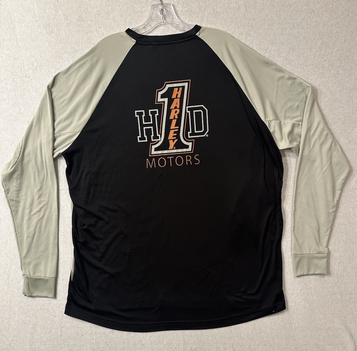 Harley-Davidson H-D Performance HD #1 Logo Long Sleeve Shirt Black/Gray 2XL New 