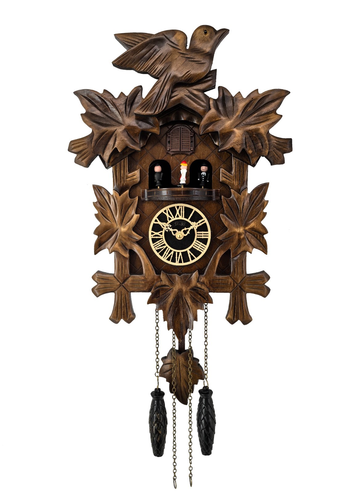 Handcrafted Black Forest Cuckoo Clock Dance Figures Quartz German Design Musical Handcrafted Black Forest Cuckoo Clock Dance Figures Quartz German Design Musical