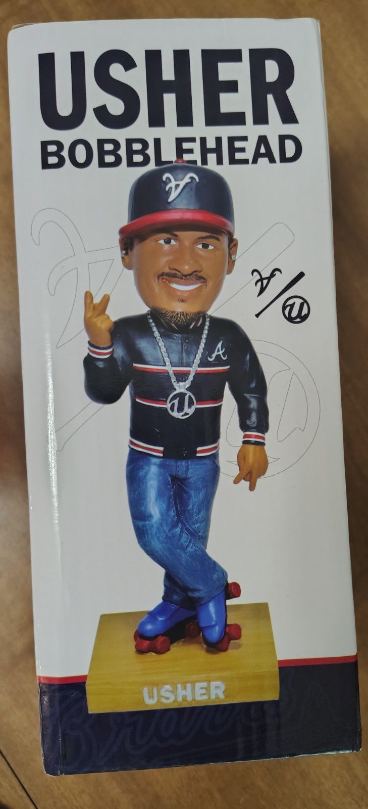 Atlanta Braves Usher Bobblehead Unopened with Display Dome Atlanta Braves Usher Bobblehead Unopened with Display Dome