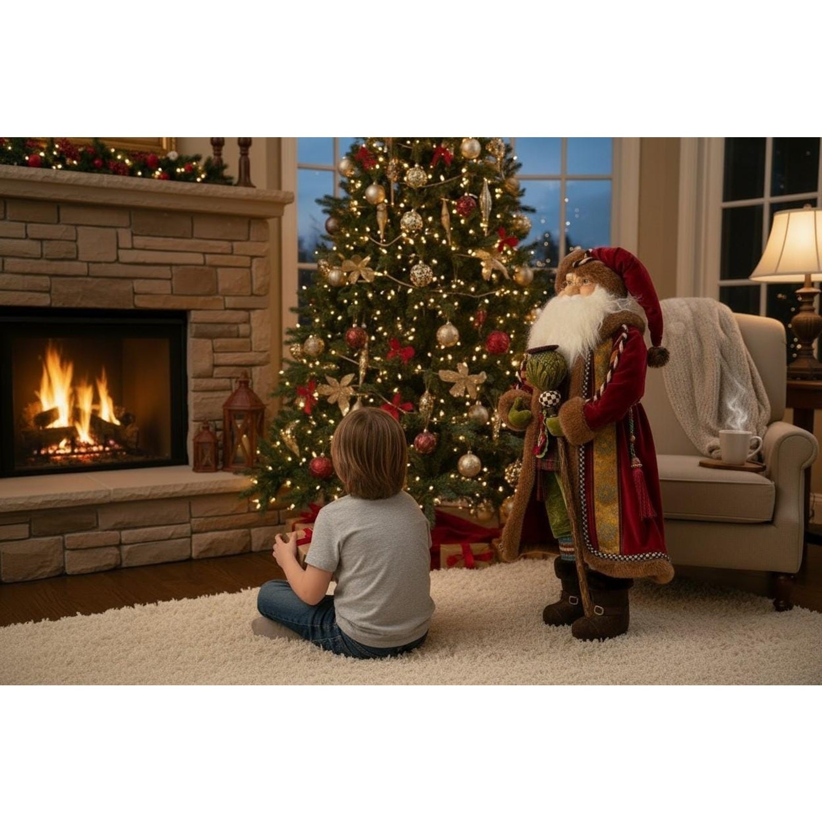 Authentic Vintage MacKenzie-Childs "Woodland Santa" Figure with Original Box Authentic Vintage MacKenzie-Childs "Woodland Santa" Figure with Original Box