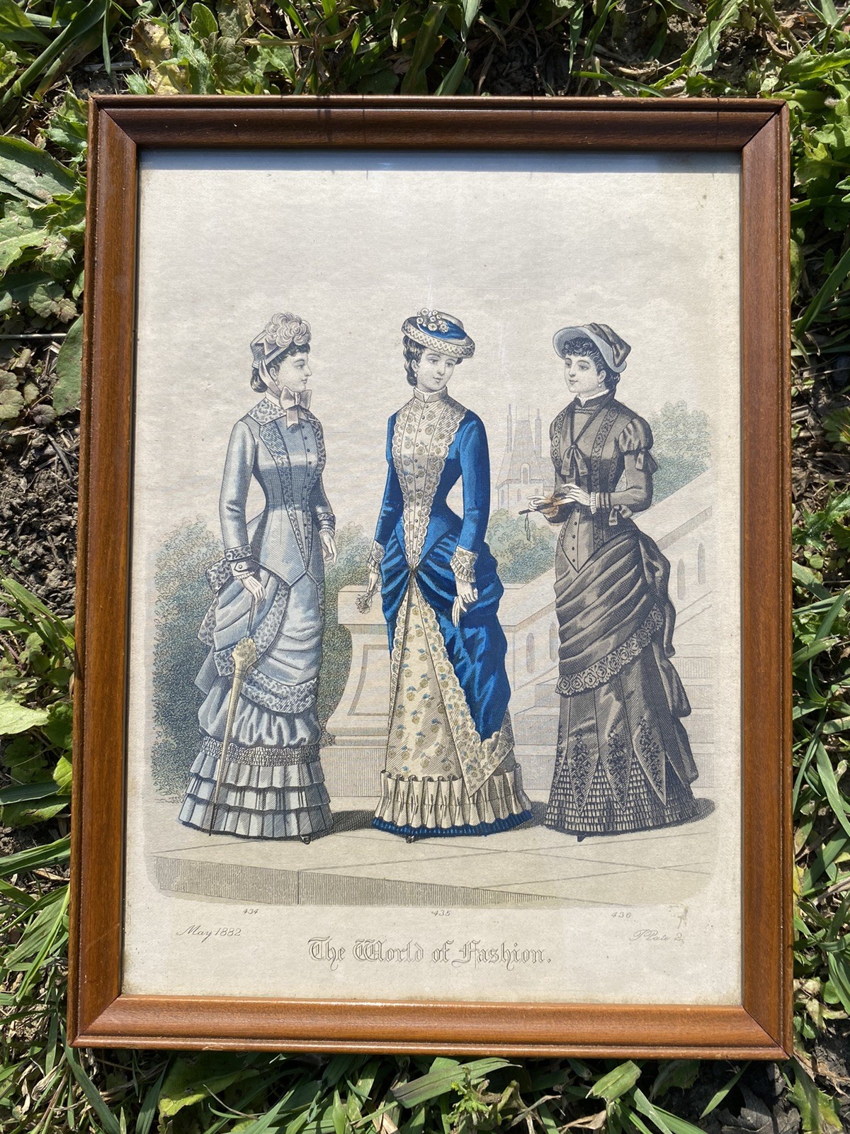 Antique Framed May 1882 Victorian Women’s Fashion Print~ World Of Fashion