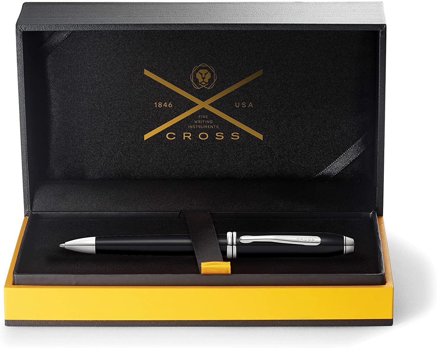 CROSS TOWNSEND BLACK BALL PEN WITH RHODIUM-PLATED APPOINTMENTS (AT0042-4) CROSS TOWNSEND BLACK BALL PEN WITH RHODIUM-PLATED APPOINTMENTS (AT0042-4)