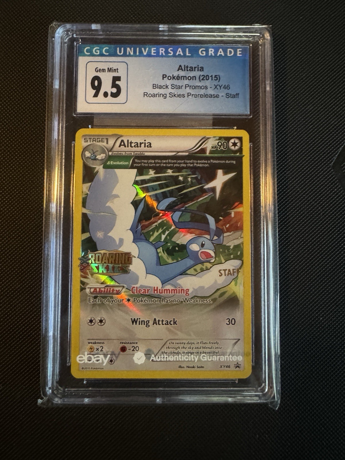 Altaria 2015 Pokémon Black Star Promos XY46 Promo Prerelease blueCGC 9.5 cert10 Altaria 2015 Pokémon Black Star Promos XY46 Promo Prerelease blueCGC 9.5 cert10