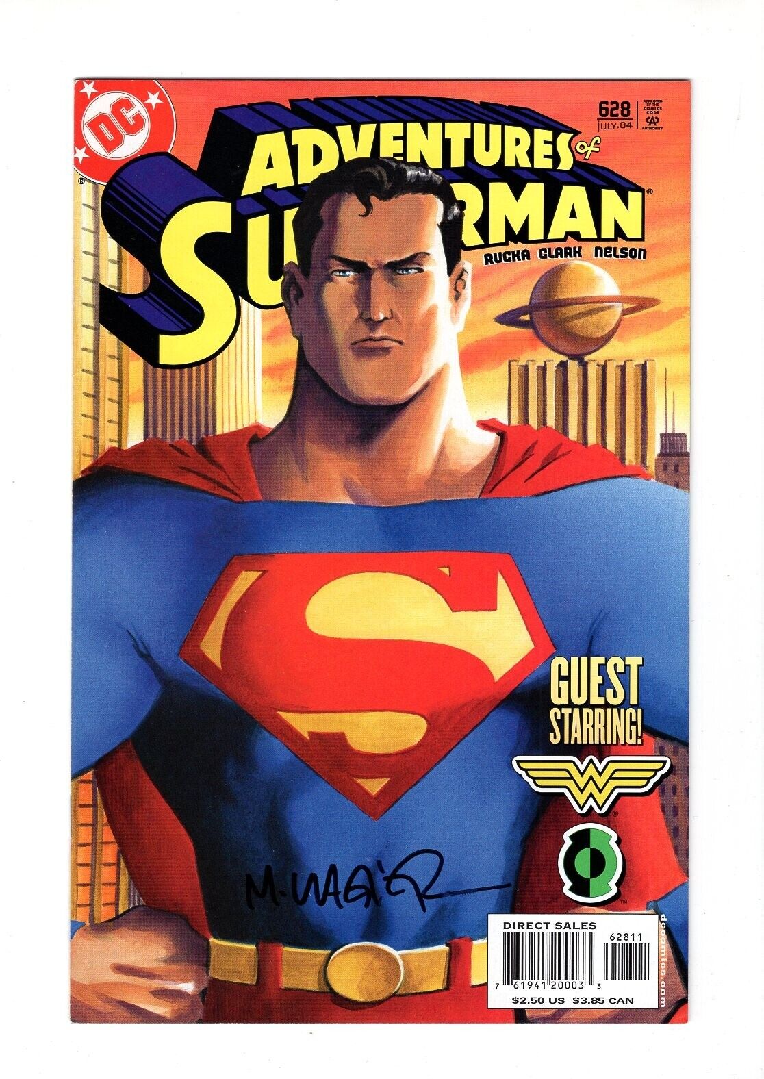 ADVENTURES OF SUPERMAN #628 SIGNED MATT WAGNER NM DC COMICS WONDER WOMAN COA