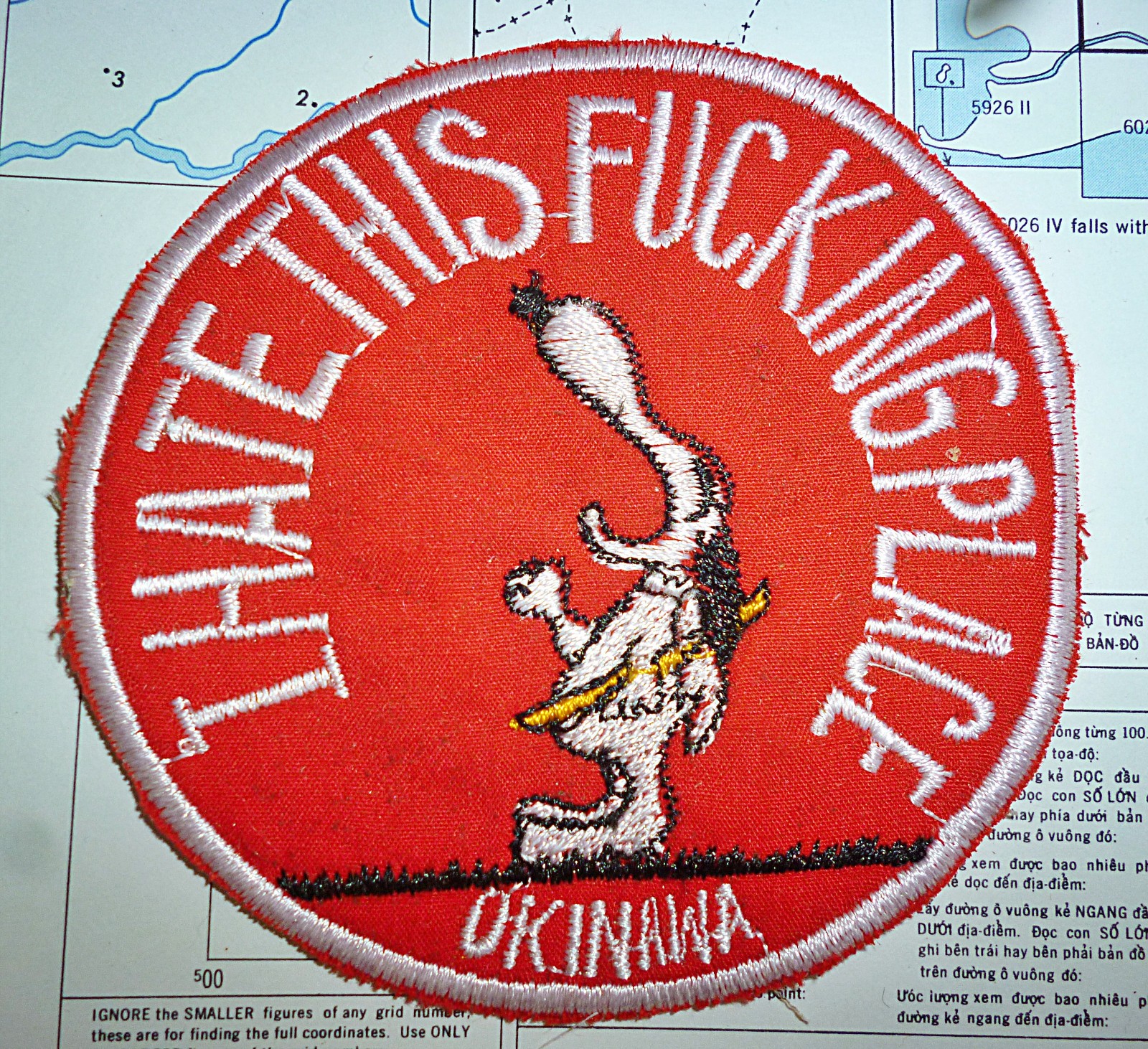 Patch - SNOOPY HATES OKINAWA - RnR JAPAN - USAF - Vietnam War Patch - SNOOPY HATES OKINAWA - RnR JAPAN - USAF - Vietnam War