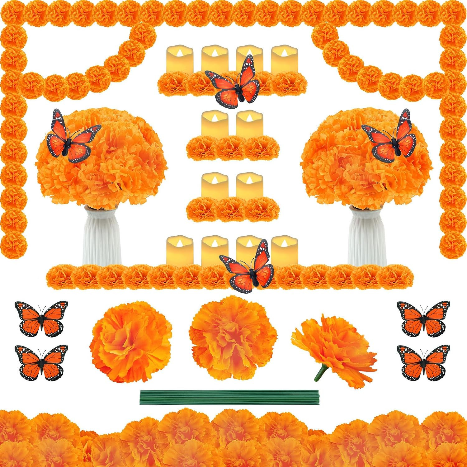 50Pcs Dia De Los Muertos Decorations Day of the Dead Decor Ofrenda Set 50Pcs Dia De Los Muertos Decorations Day of the Dead Decor Ofrenda Set