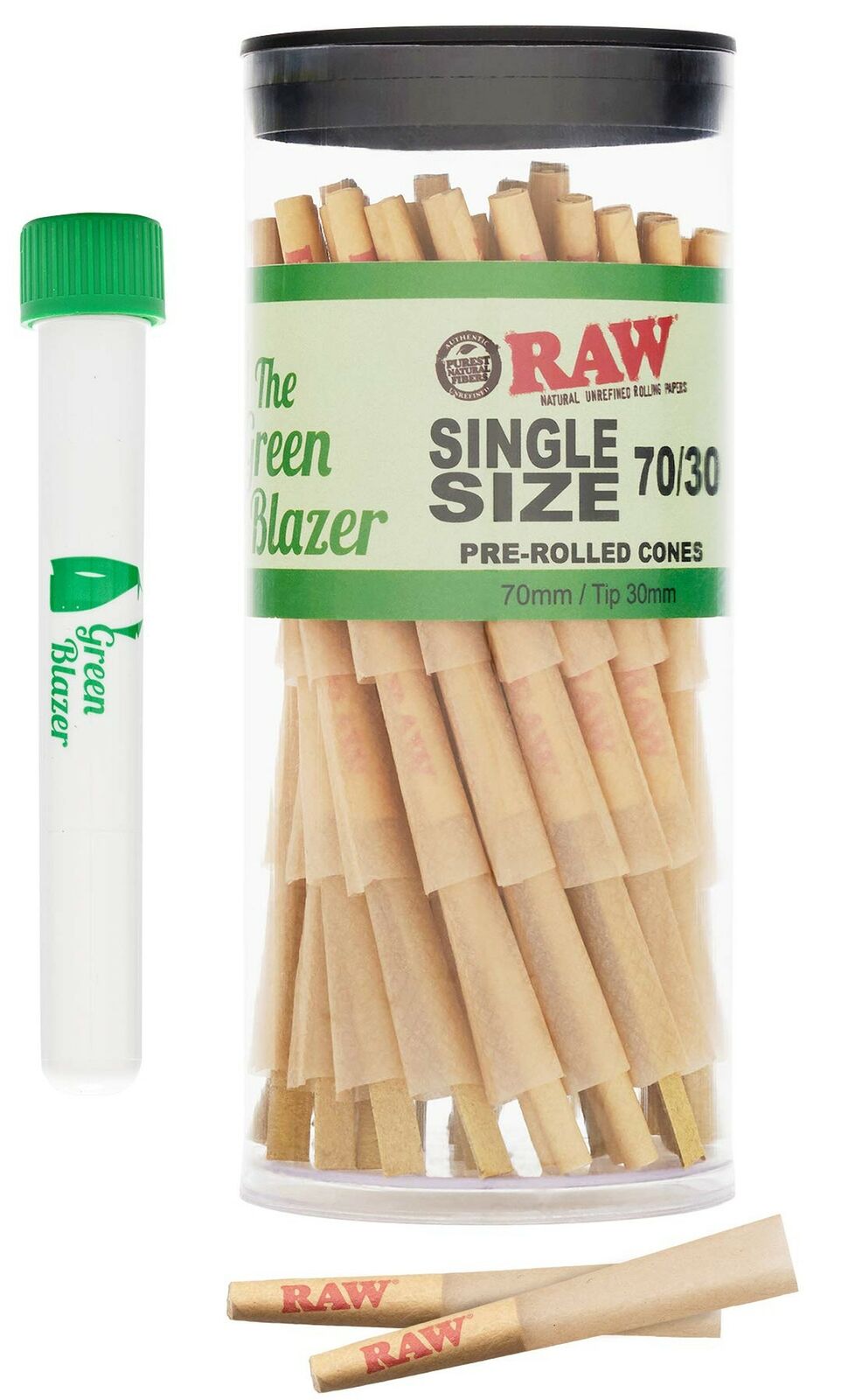 RAW Cones Single Size 70/30 - 100 Pack