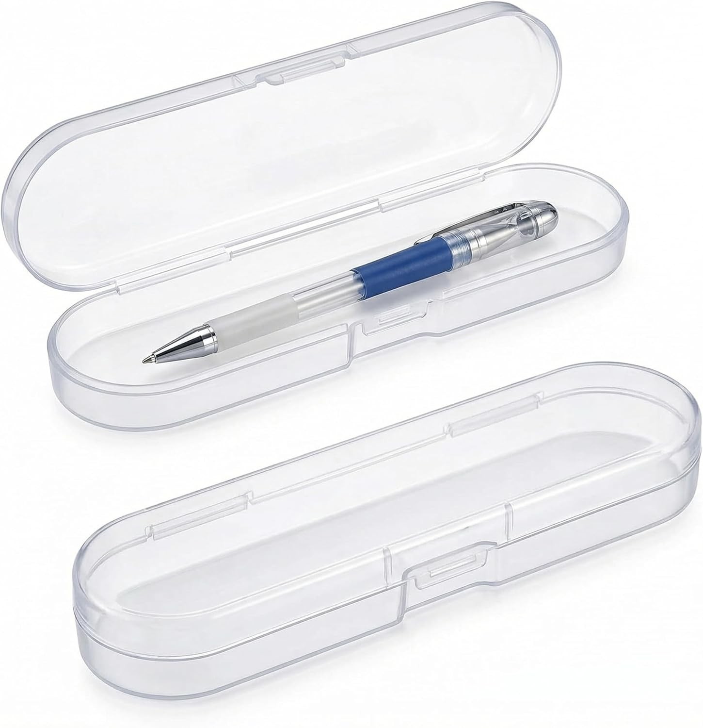 2Pcs Clear Plastic Pencil Case Small Slim Hard Storage Box Long Polypropylene 2Pcs Clear Plastic Pencil Case Small Slim Hard Storage Box Long Polypropylene