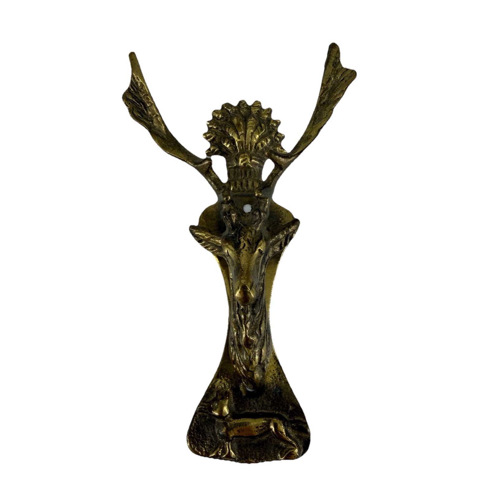 Brass Dear Head Antique Door Knocker Vintage. Fast Brass Dear Head Antique Door Knocker Vintage. Fast