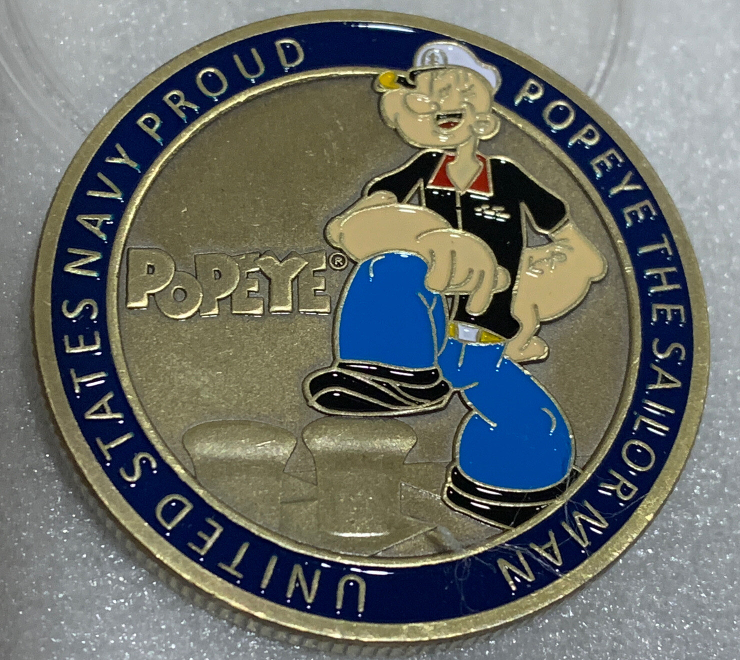 * RARE U.S. NAVY POPEYE THE SAILOR MAN CHALLENGE COIN US Navy Proud * RARE U.S. NAVY POPEYE THE SAILOR MAN CHALLENGE COIN US Navy Proud