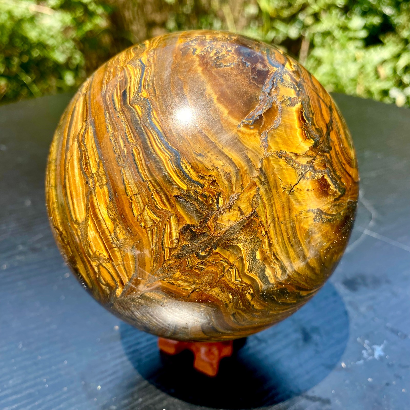 4.4LB Natural Rare Tiger Eye Crystal Ball Sphere Healing Gemstone Minerals 4.4LB Natural Rare Tiger Eye Crystal Ball Sphere Healing Gemstone Minerals