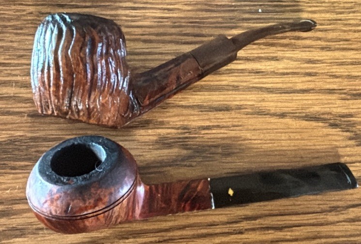 Custombilt Rusticated Estate Briar Pipes Diamond Inlay Mark Set Of 2 Custombilt Rusticated Estate Briar Pipes Diamond Inlay Mark Set Of 2