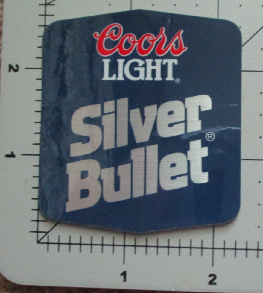 COORS LIGHT SILVER BULLET BEER tap handle STICKER decal craft brewery brewing ZU COORS LIGHT SILVER BULLET BEER tap handle STICKER decal craft brewery brewing ZU