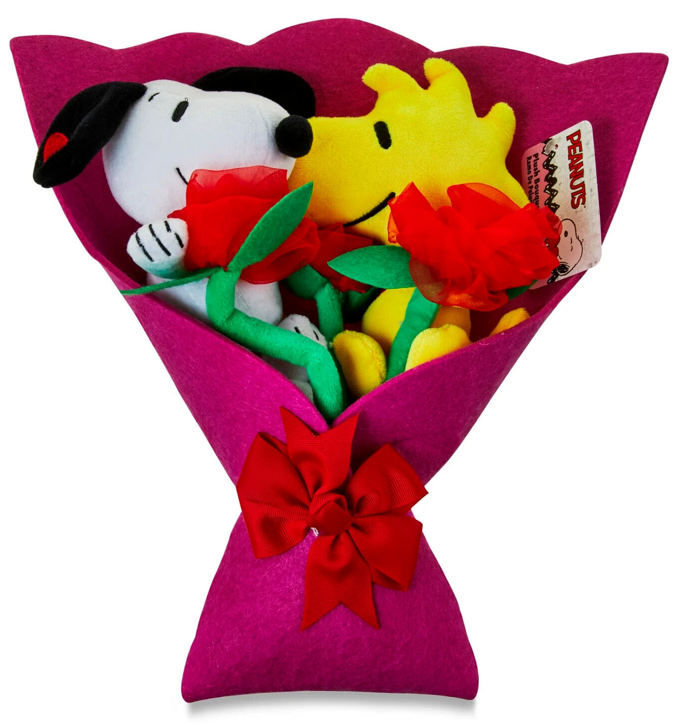 Peanuts Valentine’s Day 2024 Snoopy & Woodstock Floral Plush Bouquet New In Hand