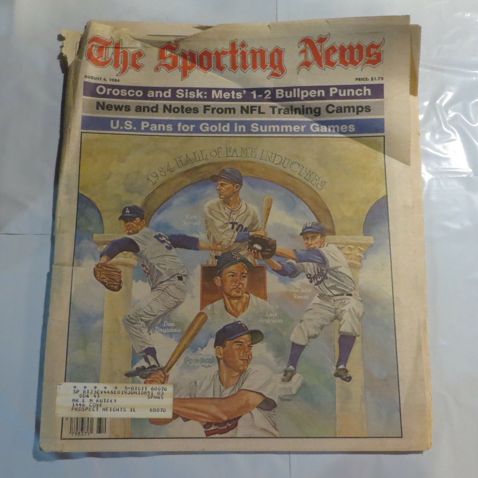 August 6, 1984 The Sporting News Newspaper1984 Hall of Fame Inductees