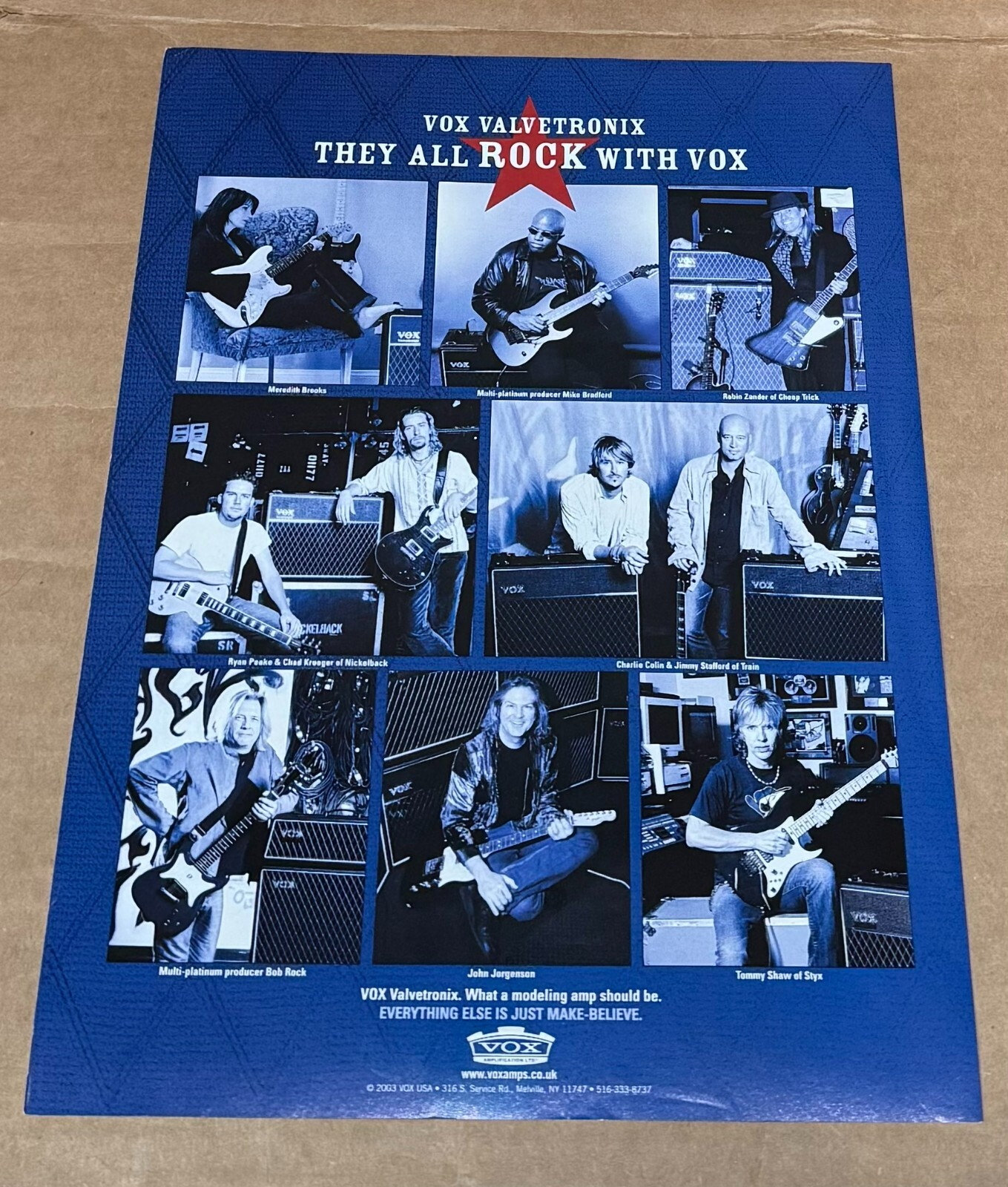 Peake / Kroeger / Shaw / Rock / Brooks / Jorgenson - VOX AMPS - 2003 Print Ad